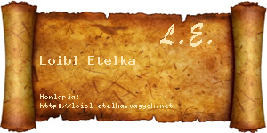 Loibl Etelka névjegykártya